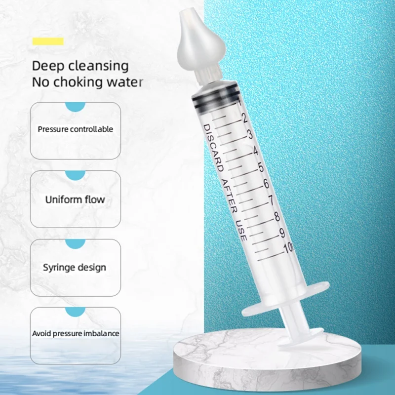New 2Pcs Needle Tube Nasal Aspirator Baby Care Nasal Aspirator Cleaner 10ML Baby Rhinitis Washer