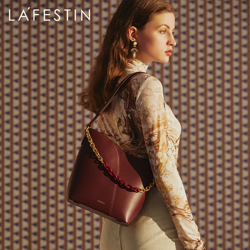 LAFESTIN Women Brand 2022 New Trendy Fashion Retro One Shoulder All match Messenger Bag Wild Large Capacity Bucket High quality|Shoulder Bags|   - AliExpress