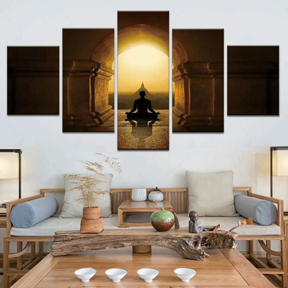

Prints Poster Wall Art Modular Yoga Canvas Meditate Pictures Modern Framed Painting Home Background Living Room Decor