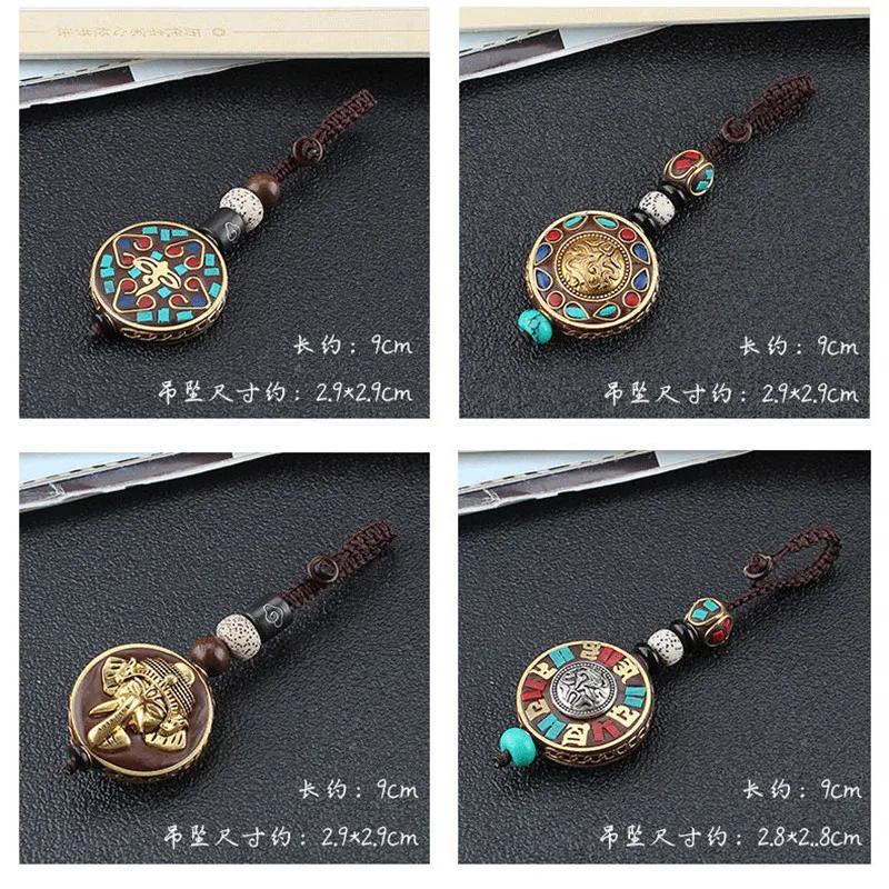 Antique-Bronze-Key-Chains-Key-Rings-Vintage-Elephant-OHM-OM-AUM-Buddha-Pendant-Keychain-Car-Key (2)