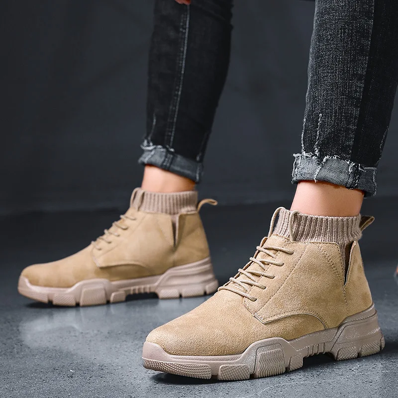 

2019 Autumn New Style Retro Sneakers Street Cool Trend Casual Men's Hight-top Martin Boots