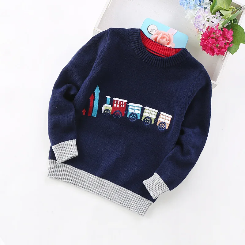 naby blue Новая осенне-зимняя одежда для мальчиков свитер для мальчиков 2-6 лет вязаные свитера для мальчиков Одежда для детей - Цвет: naby blue