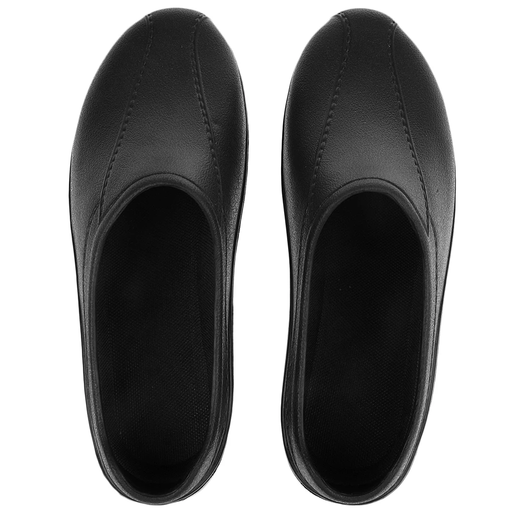 Men Women Cook Medical Nursing Shoes Ultralite Clogs Strapless Anti-Slip Black/White