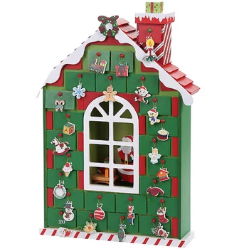 

1pc Wooden Cabin Countdown Calendar Box Candy Gift Storage Box for Home