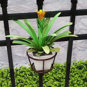 

Over the Rail Hanging Flower Pot Holder Balcony Railings Wall Round Holder Stand HG99