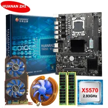 HUANANZHI X58 LGA1366 материнская плата в комплекте с процессором Intel Xeon X5570 2,93 ГГц ОЗУ 8 г(2*4 г) RECC GTX750Ti 2 г видеокарта