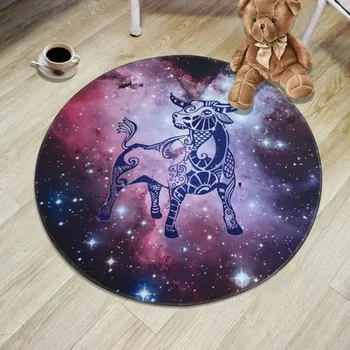 

12 constellations Taurus Aries Pisces Leo Libra Cancer Scorpio Round Floor Mat Area Rug Living Room Carpet Bedroom Home Decor