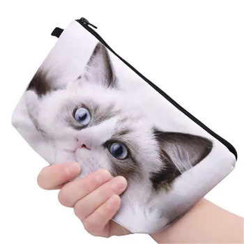 

Cute 3D Printing Black Panda Cat Zipper Square Cosmetic Bags Travelling Makeup Bag Travel Ladies Pouch