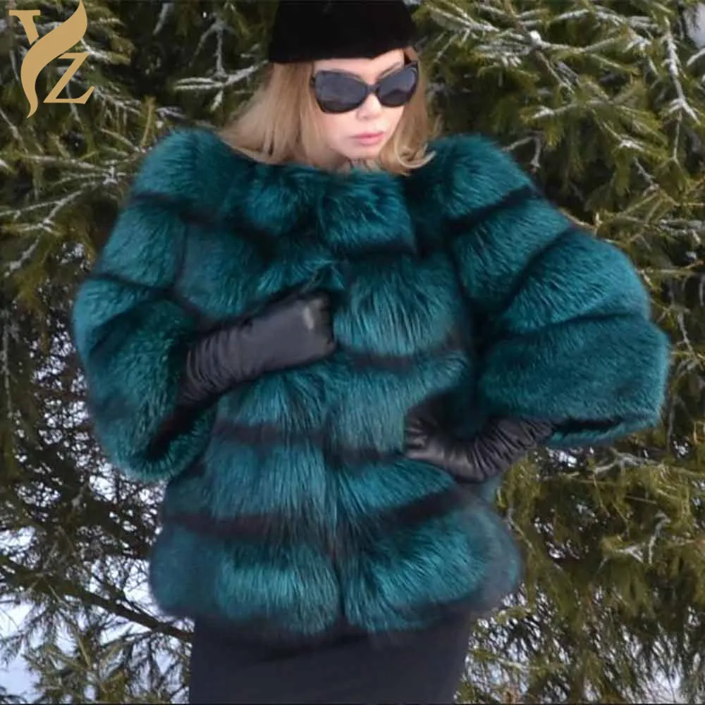YZ. Меховое пальто из натурального Лисьего меха зимняя короткая куртка теплое меховое пальто из натурального Лисьего меха для женщин меховое утепленное женское меховое пальто из натурального меха