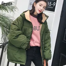 Зимняя женская куртка, большие размеры, настоящая новинка, полная молния, однотонная, модная, хлопок, стеганая куртка, большие размеры, с капюшоном, теплая