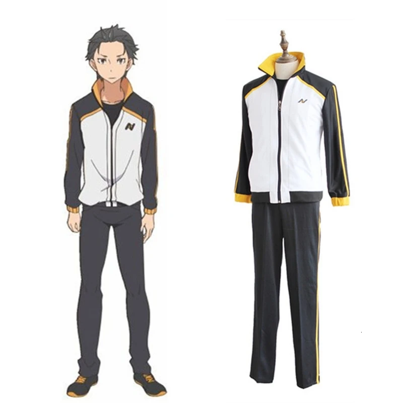 Костюм для косплея Re: Zero kara Hajimeru Isekai Seikatsu Субару Нацуки куртка и длинные штаны