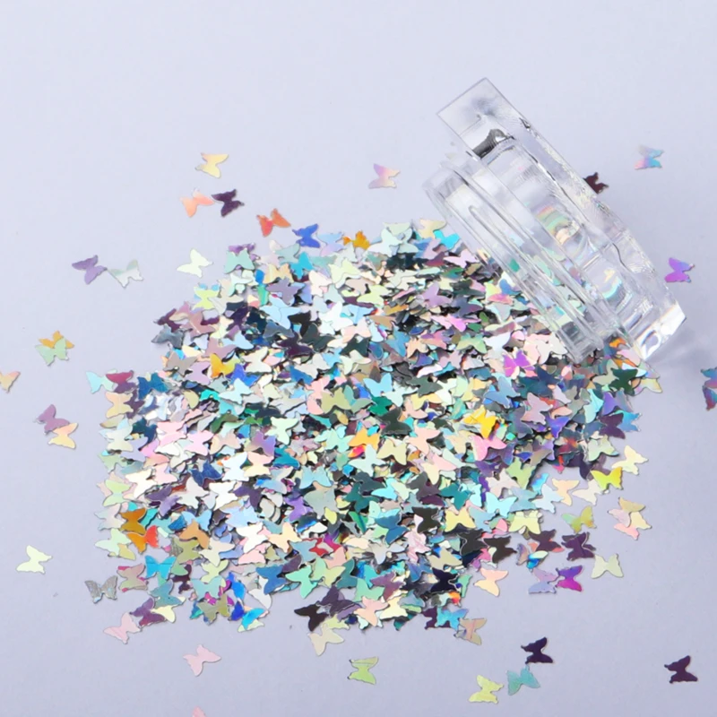 1 Box Butterfly Nail Glitter New Micro Laser Sparkle Sequins Slice Nail Thin Paillette Nail Art Decorations Tips Manicure