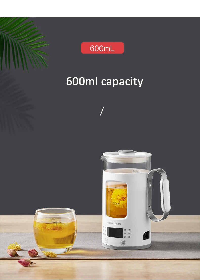 220 В электрический чайник, многофункциональный, портативный мини-чайник для сохранения здоровья, стеклянный вареный чайник, бутылка для горячей воды, теплый чайник 600 мл