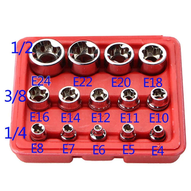 Tools 14Piece Set EType 6Flower Socket Head Combination Wrench 1/2 3