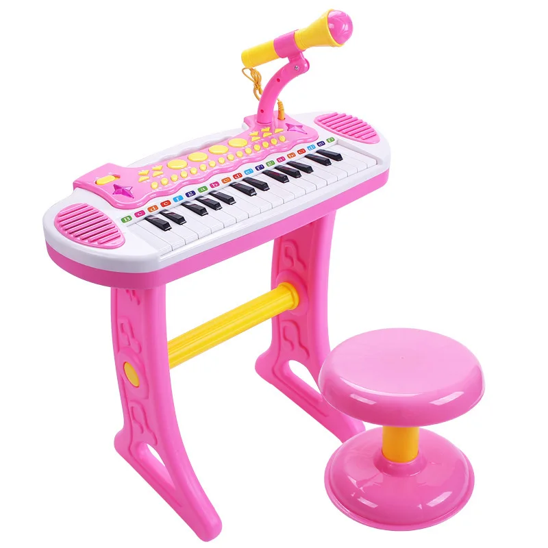 

Upgraded 31 Key Children Music Teaching Electronic Keyboard Microphone Stool Multi-functional Early Education CHILDREN'S Musical