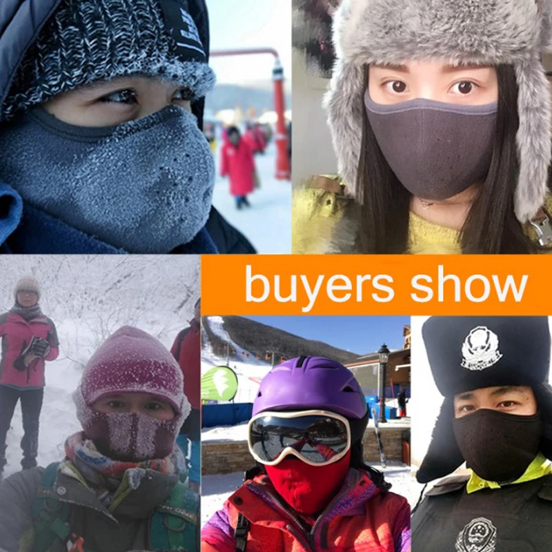 Fashion Winter Half Face Mask Thermal Fleece Ear Mouth Cover Neck Warmer Windproof Cycling Snowboard Ski Hiking Sport Scarf