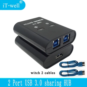 

USB3.0 Switch Selector 2 Computers Sharing 1 USB 3.0 Peripheral Switcher Box Hub For Mouse Keyboard Scanner Printer IT-322MU