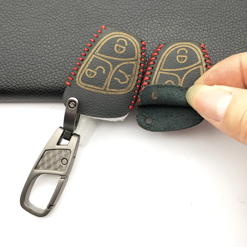 Кожаный Автомобильный Чехол для Mercedes Benz C B E Class CLS CLK SLK CL / w203 w211 w204 3 кнопки защитный