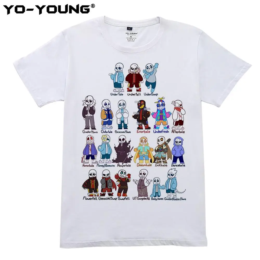 Undertale Sans футболка Unsex 100% Хлопок Забавный Санс цифровой печати уличная одежда