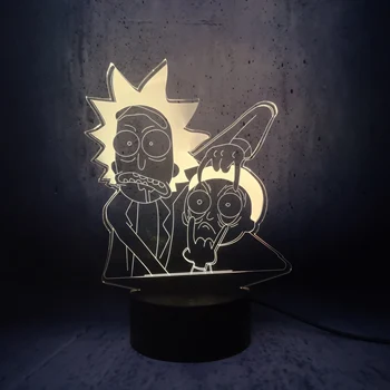 

New Night light Hot comedy Rick and Morty Funny Grandpa and Grandchild cartoon role lamp gifts for kids for adults