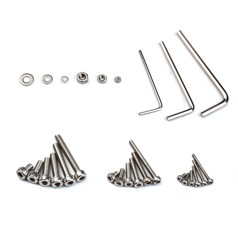 ELEG-1080PCS M2/M3/M4 из нержавеющей стали, шестигранный болт и гайки, набор крепежных деталей, Шестигранная головка, винты, плоская шайба
