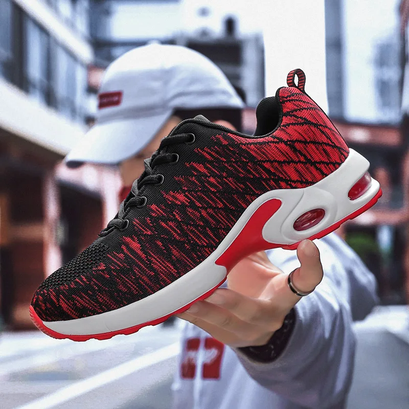 

A Man And a Women's COUPLE'S Athletic Shoes Men's Autumn Breathable Fly Woven Mesh Shoes Casual Running Shoe Trendy Shoes