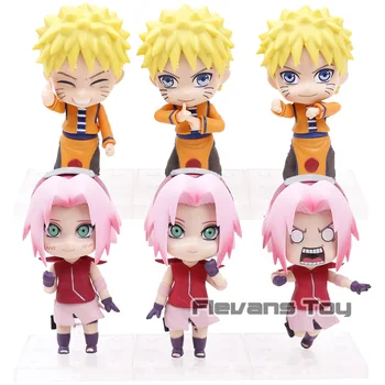 

Naruto Shippuden Uzumaki Naruto Sennin Mode / Sakura Haruno Q Version PVC Action Figures Toys Dolls 3pcs/set