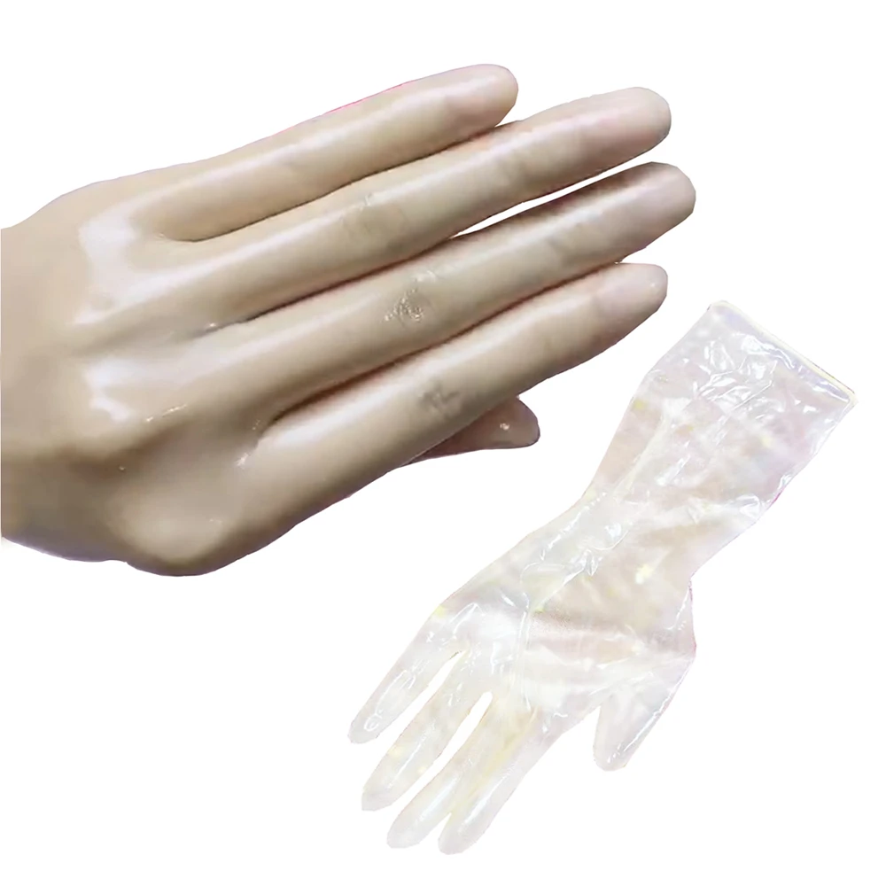 Oiled Shiny Transparent Super Thin Latex Zentai Gloves Male To Female