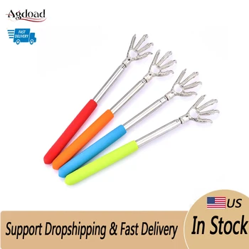 

Agdoad Bear Claw Back Scratcher Practical Handy Stainless Pen Clip Back Scratcher Telescopic Pocket Scratching Massage Kit