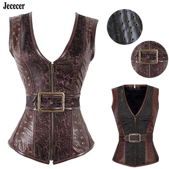 

Jececer Corset Steampunk Corset Bustier Gothic Modeling Strap Corset Women Corselet Sexy Corset Steel Boned Tops