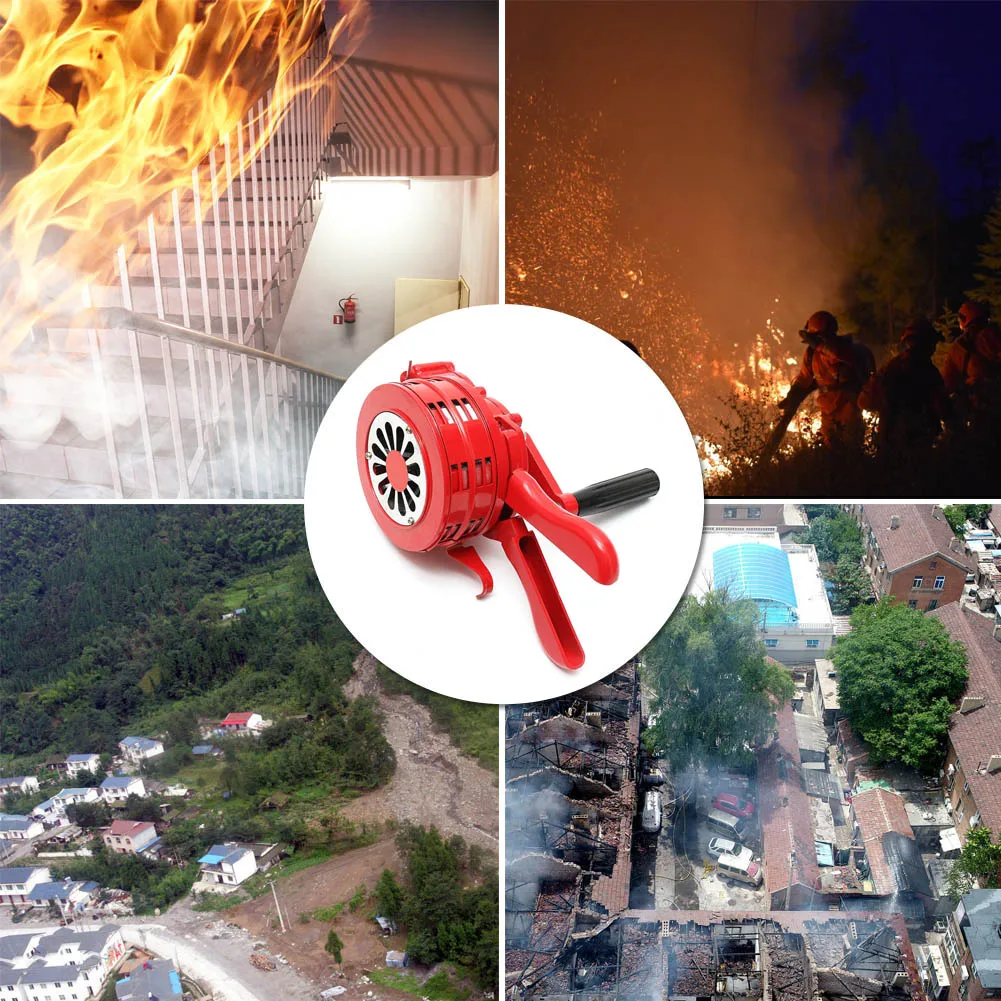 

Hand Operated Crank Air Raid Safety Siren Fire Emergency Alarm Aluminum Alloy 231X202X115mm Hi 888