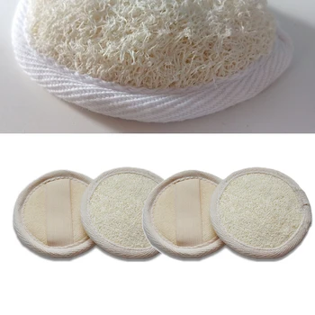 

4pcs Natural Loofah Pad Exfoliating Loofah Sponge Pads Face Cleaning Brush Shower Body Face Cleaning Scrubber