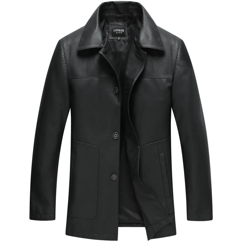 

Genuine Down Natural Rabbit Liner Coat Winter Men Mink Fur Collar Cow Leather Jacket L170228MY1587