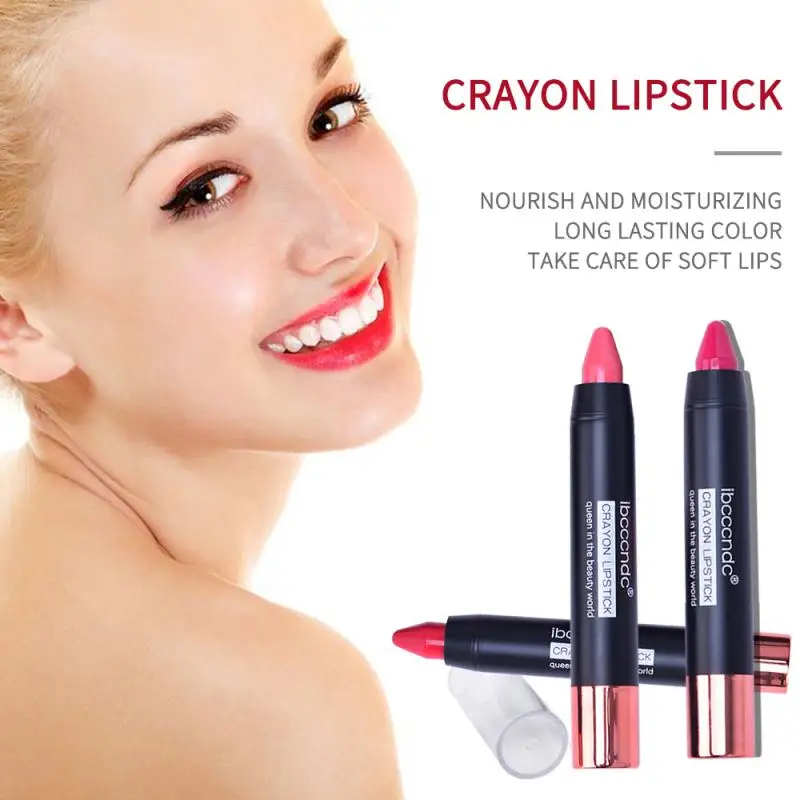 

12 Color Matte Lipstick Crayon Lipstick Long-Lasting Pigments Easy Color Non-stick Lipstick Natural Lip Make Up TSLM1