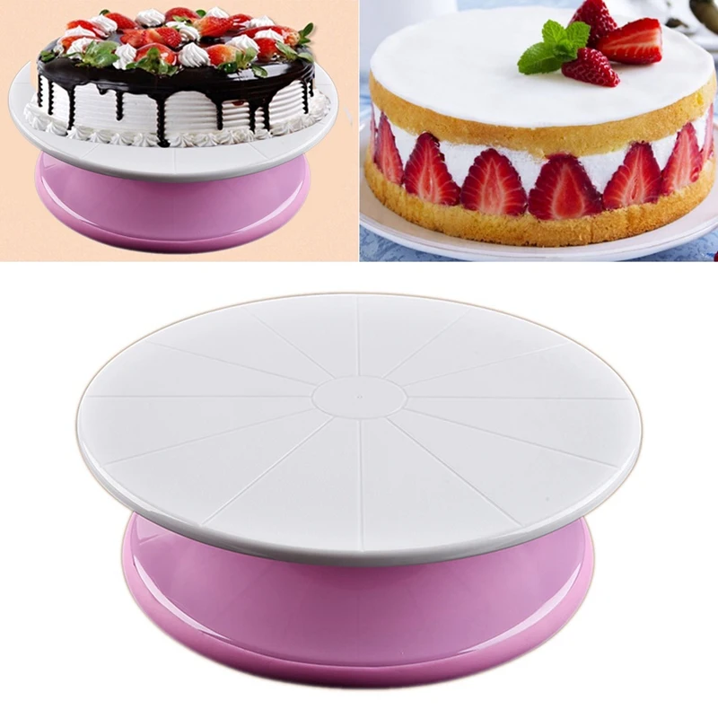  29Cm Plastic Cake Turntable Rotating Cake Decorating Anti-Skid Round Cake Stand Cake Rotary Table E