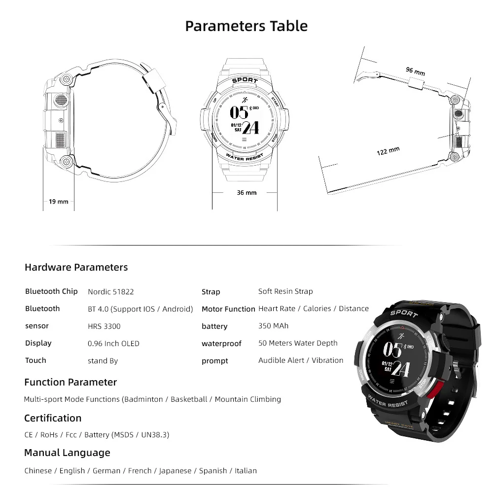 Смарт-часы для плавания, gps, Bluetooth, Touch F6, монитор для сна, пульсометр, спортивный, для улицы, напоминание, будильник