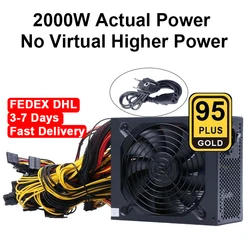 Carte graphique ATX 12V ETH Asic pour PC 8, 95% W, 2000 d'efficacité 