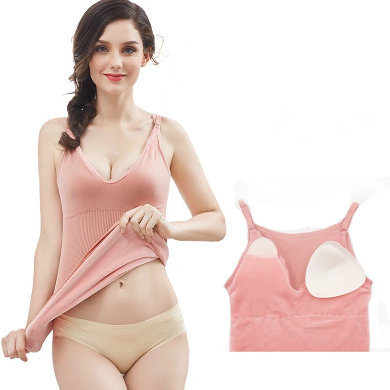 Зима термобельё Tops тело Теплых Тонкие талии Топы PRAYGER Женщина Съемных колодки Bras Lifter