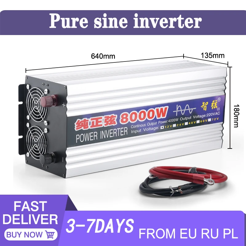 Pure Sine Wave Inverter 50hz 60hz 4000w 5000w 8000w Dc 12v 24v To Ac 2v Inverter Power Converte Micror Car Voltage Transforme Inverters Converters Aliexpress Pure Sine Wave Inverter 50hz 60hz 4000w 5000w 8000w Dc 12v 24v To Ac 2v Inverter Power Converte Micror Car Voltage Transforme Inverters Converters Aliexpress