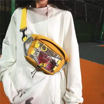 

2020 New Women's Waist Bag Personality Transparent Shoulder Messenger Chest Bag Fashion Wild Jelly Bag