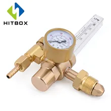 HITBOX-regulador de CO2, medidor de flujo, argón, CGA-580, MIG TIG, diseño de marca, 25lpm, cobre puro