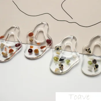 

Transparent Natural Gravel Resin Special Shape Wave Shape Cool Elegant DIY Ear Stud Pendant Parts Material
