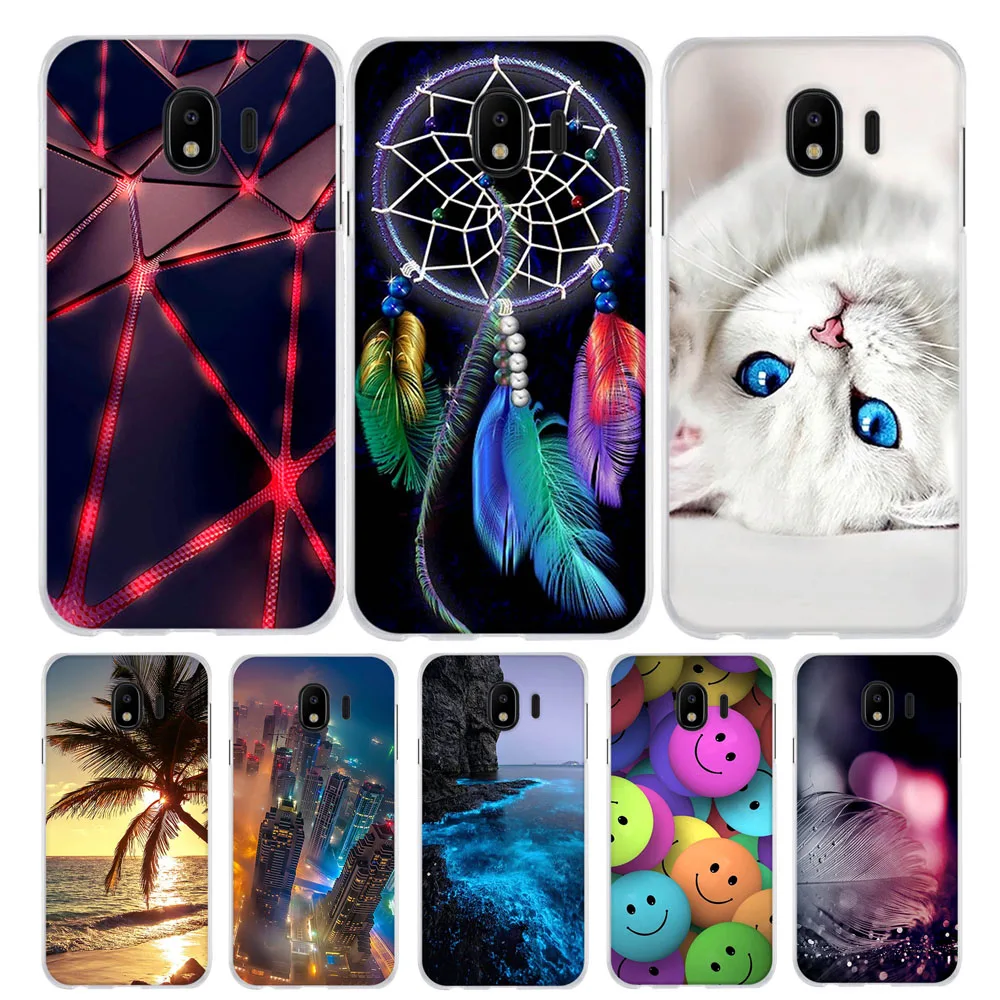 Case For Samsung Galaxy J4 J400F 2018 Phone Back Cover J 4 Bumper TPU Protection Coque GalaxyJ4 Silicone | Мобильные телефоны и