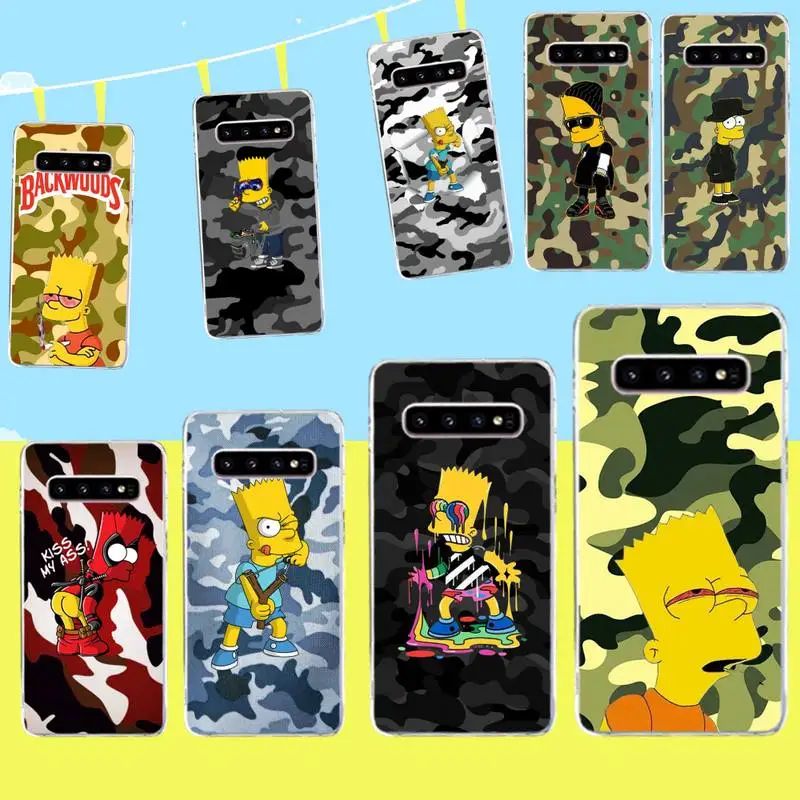 

HPCHCJHM Camouflage Simpson Bling Cute Phone Case for Samsung S9 plus S5 S6 S7 edge S8 S10 plus