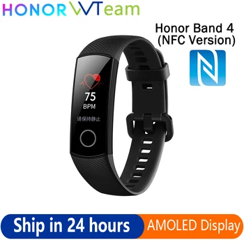 

Original Honor Band 4 nfc version Smart Bracelet 50m Waterproof Color ouch screen Heart Rate Sleep Snap Smart Wristband