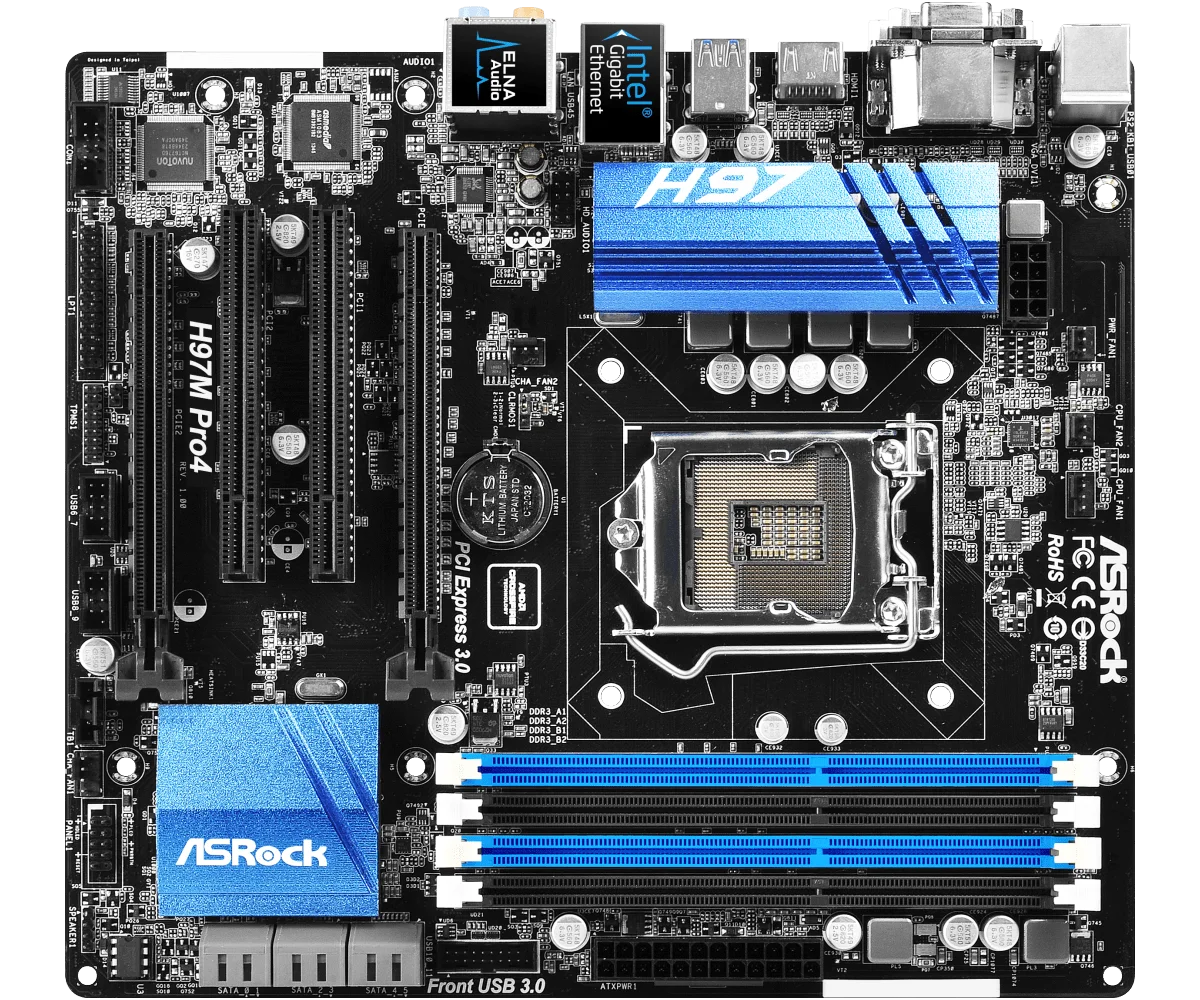 

ASRock Micro ATX DDR3 1333 LGA 1150 Motherboards H97M PRO4