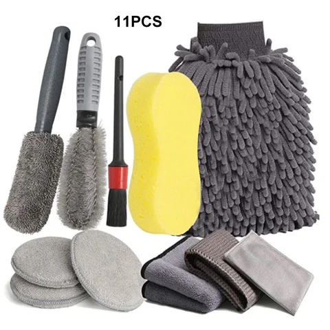 Car Wash Brush Cleaning Tool Set Microfiber Car Wash Kit Car Detailing Wheel Brushes Detaling Brush Wash Sponge Towel
