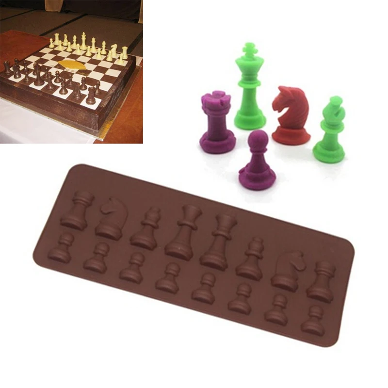 Торт украшения шахматы форма для шоколадного фондана формы силиконовые мыло инструмент выпечки