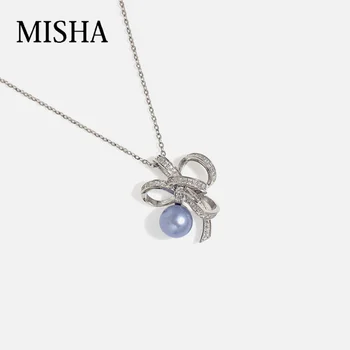 

Satin dance really much hemp pearl necklace female collarbone chain temperament versatile pendant short cool style