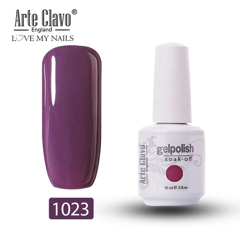 Arte Clavo 15 мл; Гель-лак для ногтей светодиодный отмачиваемый Гель-лак для ногтей праймер Гель-лак Полупостоянный розовый 375 цветов Блеск для ногтей - Цвет: 1023